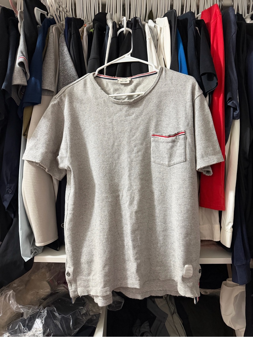 Thom Browne Oversized Distressed Tee